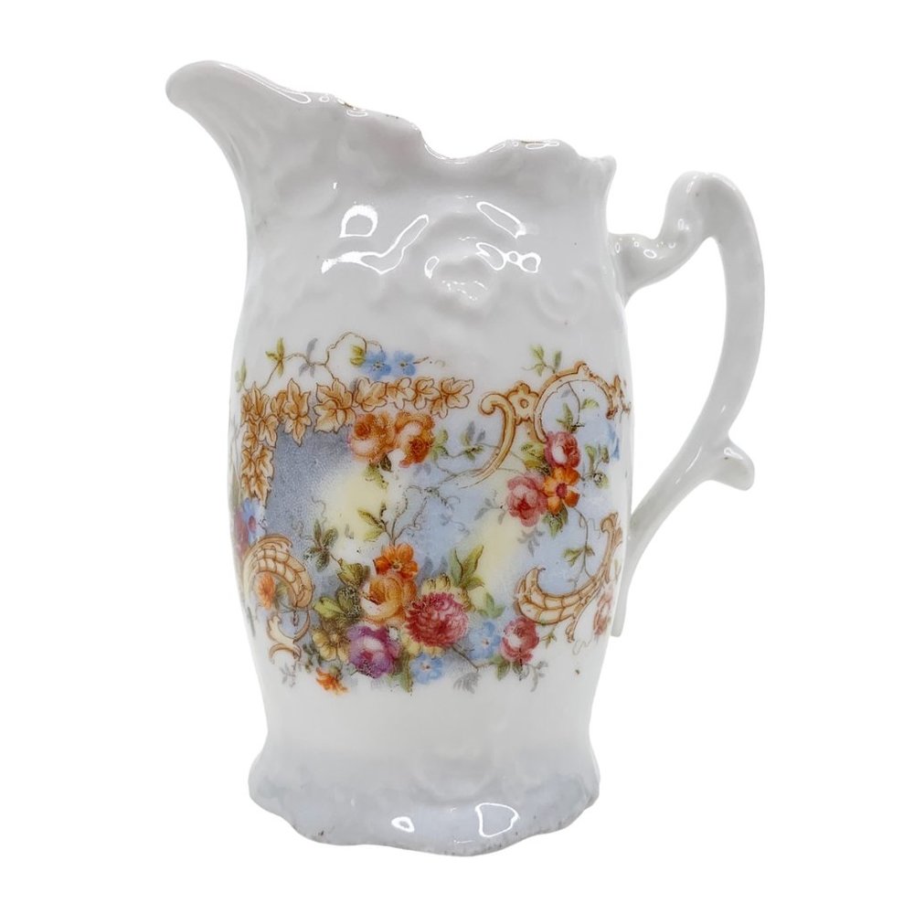 Vintage Creamer Floral Cottage Core Farmhouse Romantic Country Shabby